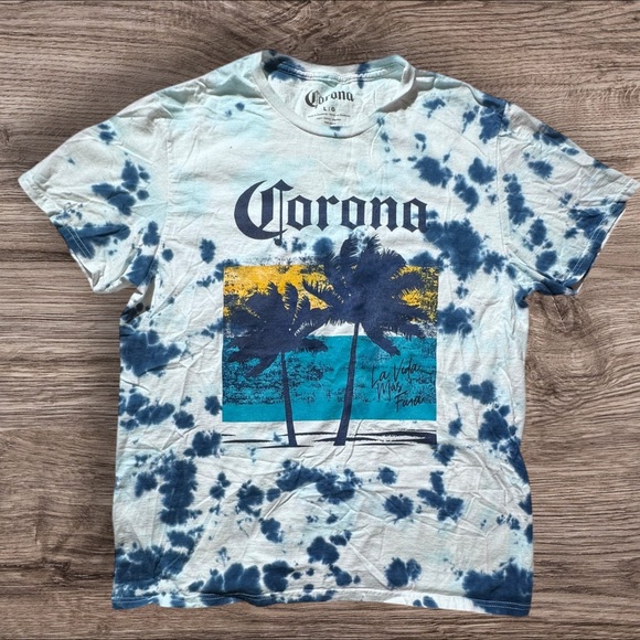 Corona Blue and White Tie-Dye Tee - Picture 2 of 4